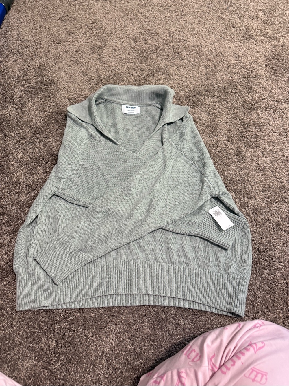 Old Navy Light Sage Green V-Neck Women's Sweater